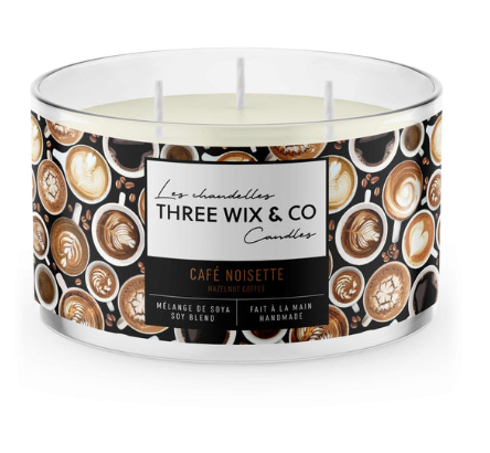 Chandelle de soya - Café Noisette - Three Wix & Co